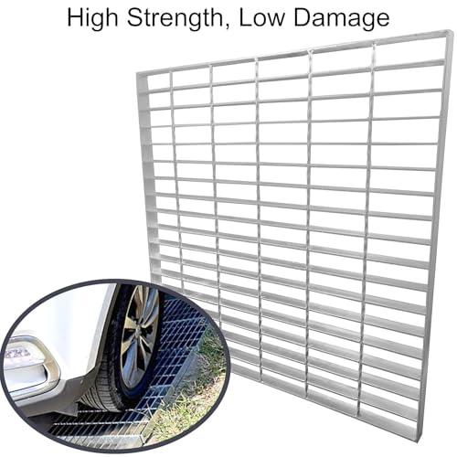 Image of Galvanized Steel Drain Grate, Driveway Channel Cover 24x24 in