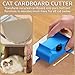 KWHSPKENG Cardboard Cutter for Cat Scratchers, 3D Printed Portable Cardboard Strip Cutter with 6pcs Blade, DIY Cat Scratchers for Cat- Lovers, Scratcher Accessories & Parts (Blue)