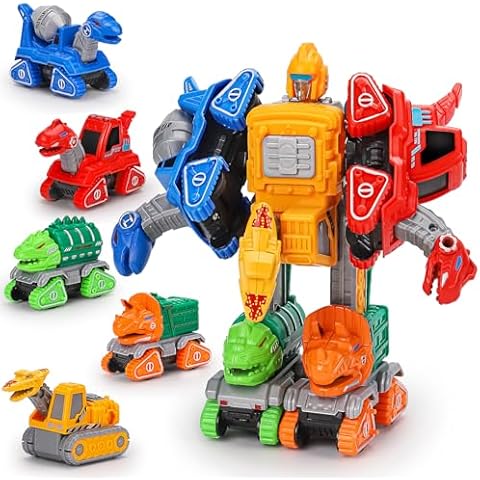Basytodio 5-in-1 Dinosaur Transforming Toys Cover