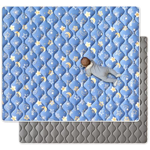 Image of Odorless Premium Foam Baby Play Mat 71" X 59", Extra Large Activity Playmats for Babies,Toddlers, Infants, Soft Thicker Baby Mat for Floor, Play & Tummy Time, Machine Washable for Easy Care