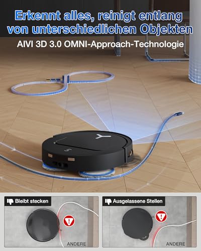 ECOVACS DEEBOT T50 PRO Omni Gen2 Saugroboter mit Wischfunktion, Ausfahrende Seitenbürste und Wischmopp, 21.000 Pa, Auto Zugabe von Reinigungslösung, Moppwäsche mit 75°C heißem Wasser, Ultradünn 81 mm 4
