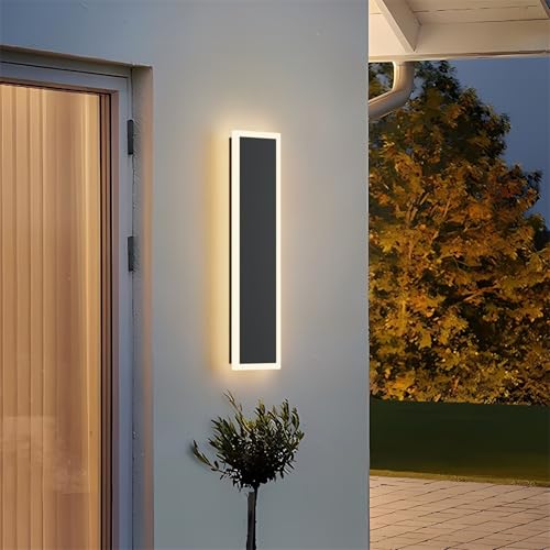 Modern Outdoor Wall Light 23.6Inch,Exterior Wall Light Fixture 3000K IP65 Waterproof LED Outdoor Wall Mount Lighting for Courtyard(5.9in Wide)