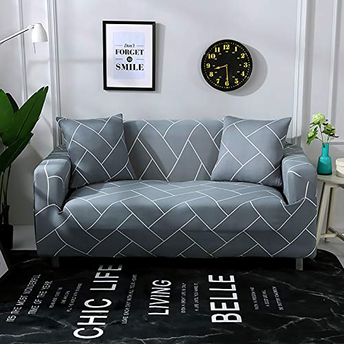 HEYOMART Sofa Cover High Stretch Elastic Fabric 1 2 3 Seater Sofa Slipcover Chair Loveseat Couch Cover Polyester Spandex Furniture Protector Cover with 1 Pillowcase (3 Seater - Image 2
