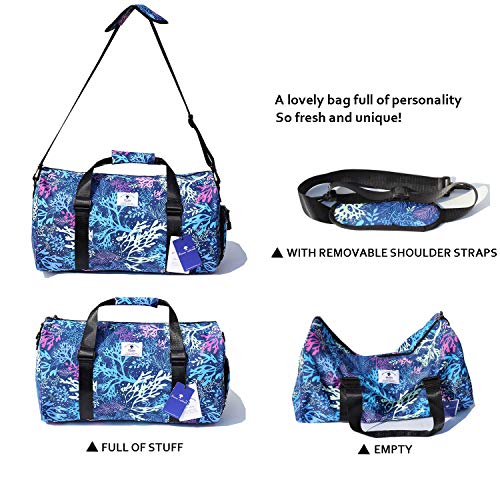 Original Floral Water Resistant Duffel Bag Gym bag Weekender Travel Bag for Gym Beach Travel School Daily Bags