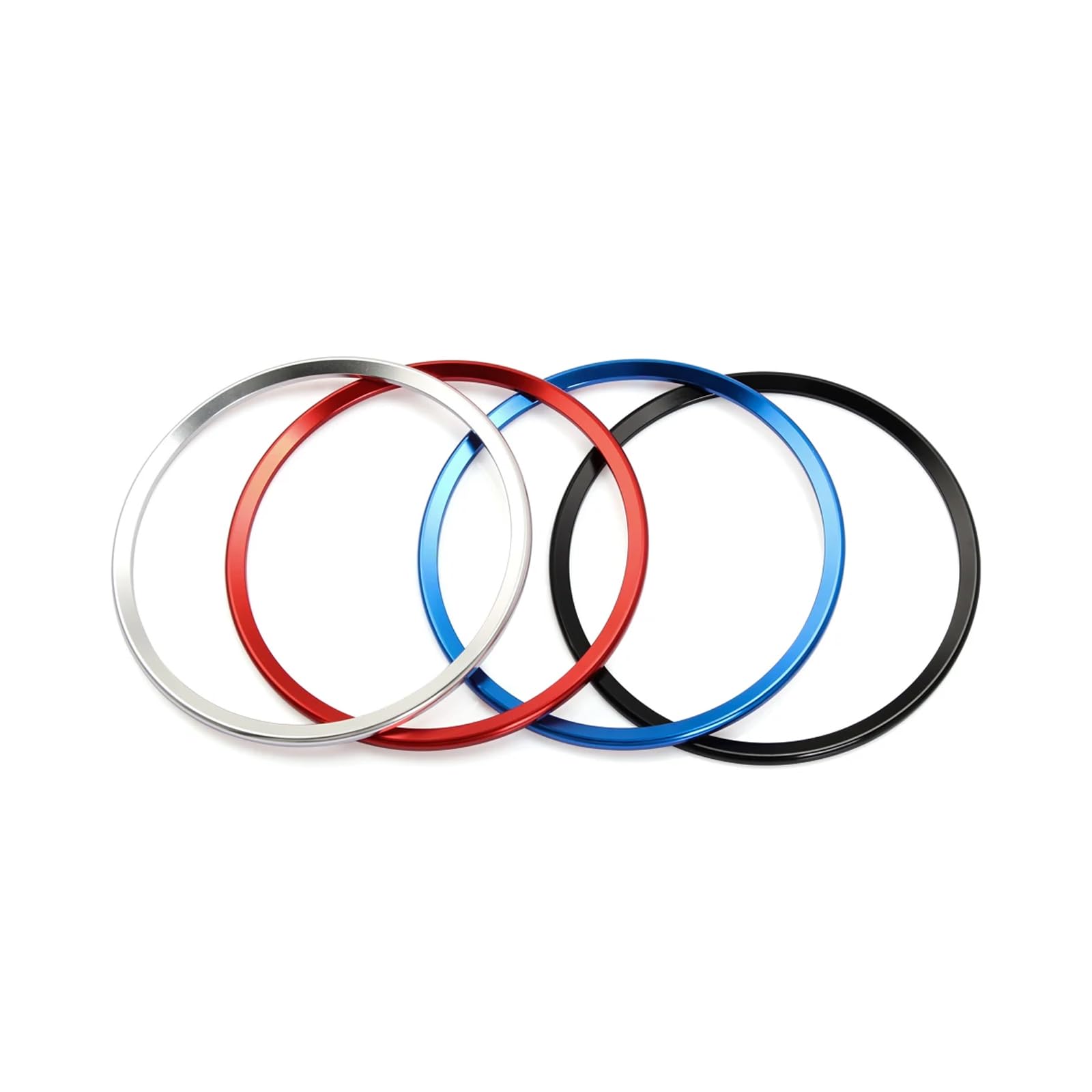 Anello Adesivo Decorativo Per Volante Auto – Cover In Metallo Per Interni, Adatto Per Audi (A3, A4, A5, A6, Q3, Q5) Modelli 2013-2017, Blu (Cerchio Grande)