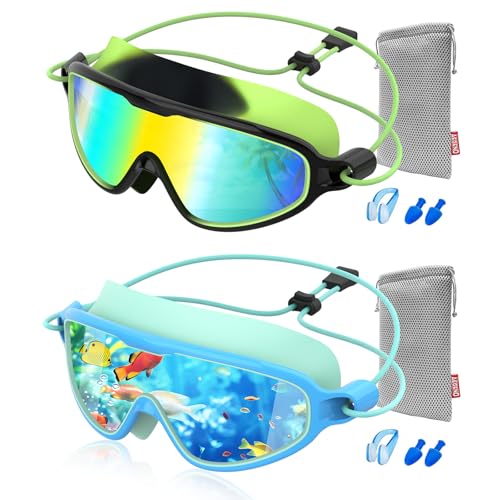 Aegend Kids Swim Goggles with Bungee Strap No Leaking Anti