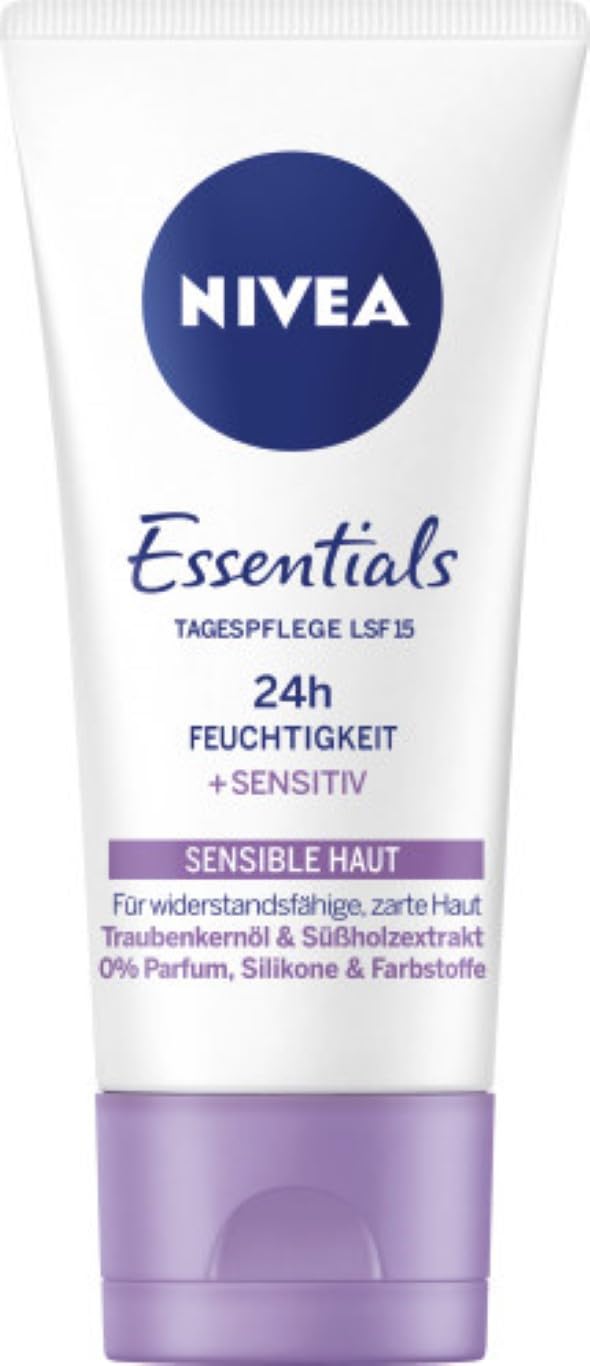 Beiersdorf Multicolor Nivea Beruhigende Tagespflege 24H Feuchtigkeit (50 Ml), Gesichtscreme Für Sensible Haut, Tagescreme Mit Traubenkernöl Und Süßholzextrakt