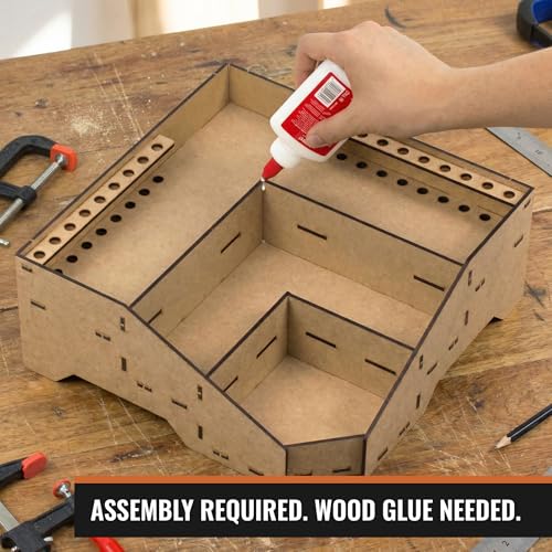 Image of PROSCALE Universal Corner Paint Organizer for Miniatures Modeling Artists, Modular corner Paint Holder + Brush /Tool Compatible with Citadel, Vallejo, Army Painter, Tamiya, others (Module D)