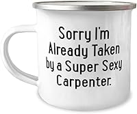 Vista 1 de Regalos de carpintero de broma, Sorry I'm Already Taken by a Super Sexy Carpenter, divertida taza de 12 onzas para colegas, de colegas, carpintería