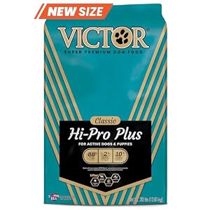 Victor Super Premium Dog Food – Hi-Pro Plus Dry Dog Food – 30% Protein, Gluten Free - for High Energy and Active Dogs & Puppies, 30lbs Victor Super Premium Dog Food–Hi Pro Plus Dry Dog Food–30 Protein Gluten Free for High Energy and Active Dogs Puppies 30lbs
