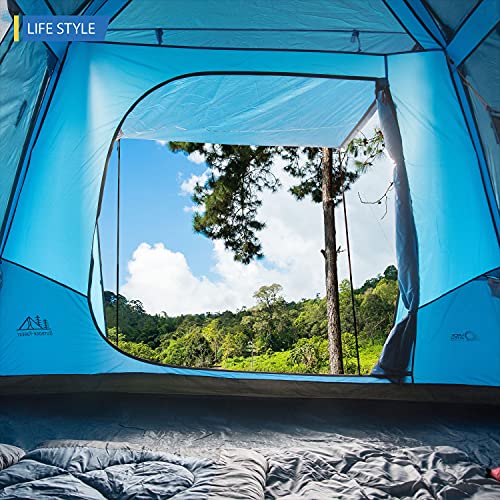 Carpa tipo cabaña para 8 personas con toldo y cubierta completa miniatura 7