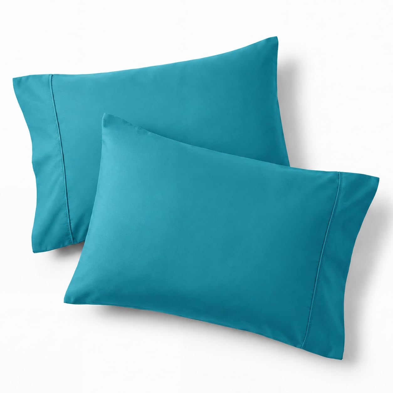 Bedsure Queen Pillow Cases Set of 2 - Teal Brushed Microfiber Pillowcase 2 Pack, Super Soft and Cozy Pillow Sham Covers with Envelope Closure, Wrinkle, Fade Resistant, 20x30 Inches