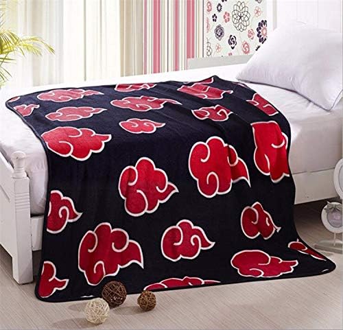 Haoclean New Anime Naruto Shippuden Akatsuki Soft Warm Coral Fleece Plush Throw Blanket Bed Rug Dropship 150x200/120x150cm 1pcs Kids Gift (150X200CM)
