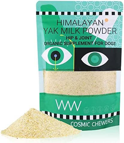 COSMIC CHEWERS Organic Yak Cheese Dog Food Topper | Rich in Calcium and Protein | Dog Milk Powder | Dog Joint Supplement for Large Breed Dogs | 9oz Saving Pack