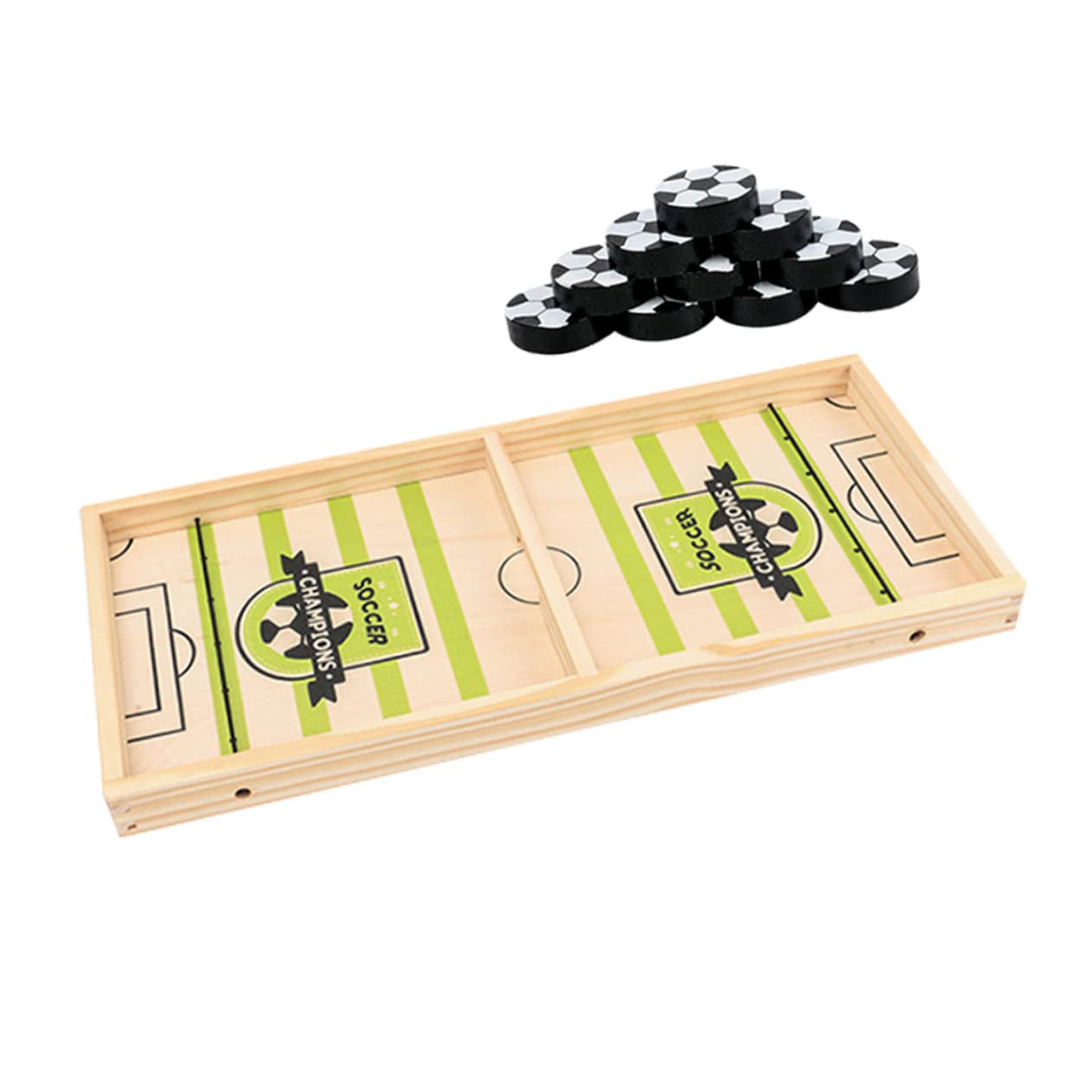 SUPVOX Children's Soccer Catapult Chess Toy Wooden Educational Game Develop Hand-Eye Coordination