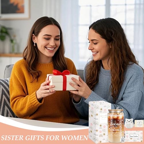 50% Off Sister Birthday Gift Set with Glass Cup & Crochet Cat