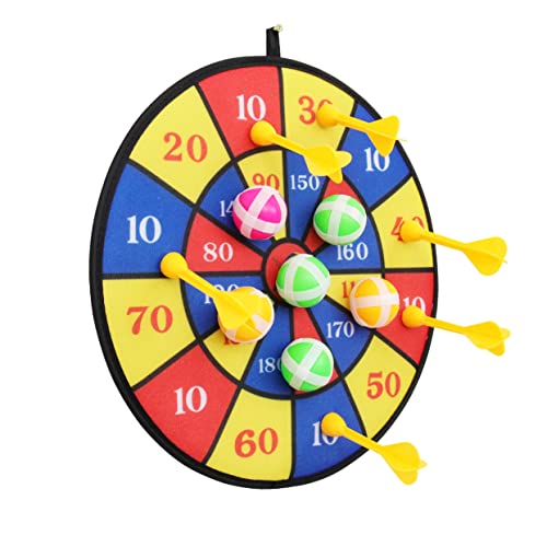 OSOLADY Board Game for Boys and Girls Adults Dartboard Cabinet Set Balls Pcs Flocking Dartboard Set Outdoor Games for Boys and Girls