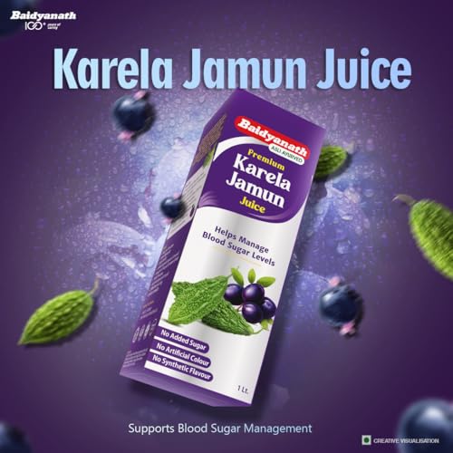 Image of Baidyanath Premium Karela Jamun Juice - 1L | Supports Healthy Blood Sugar Levels Naturally |