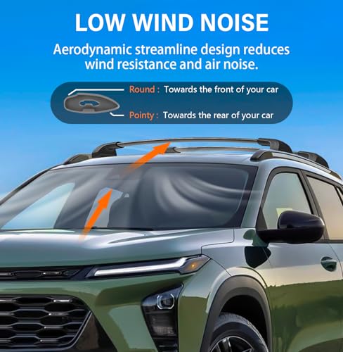 Image of 300lbs Lockable Roof Rack Cross Bars Compatible with 2023-2026 Chevrolet Chevy Trax 2RS ACTIV LT, Aluminum Roof Rails Crossbar for Cargo Carrier Luggage Kayak Canoe Snowboard