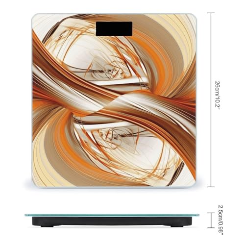 Báscula digital de baño con diseño naranja y blanco abstracto miniatura 2