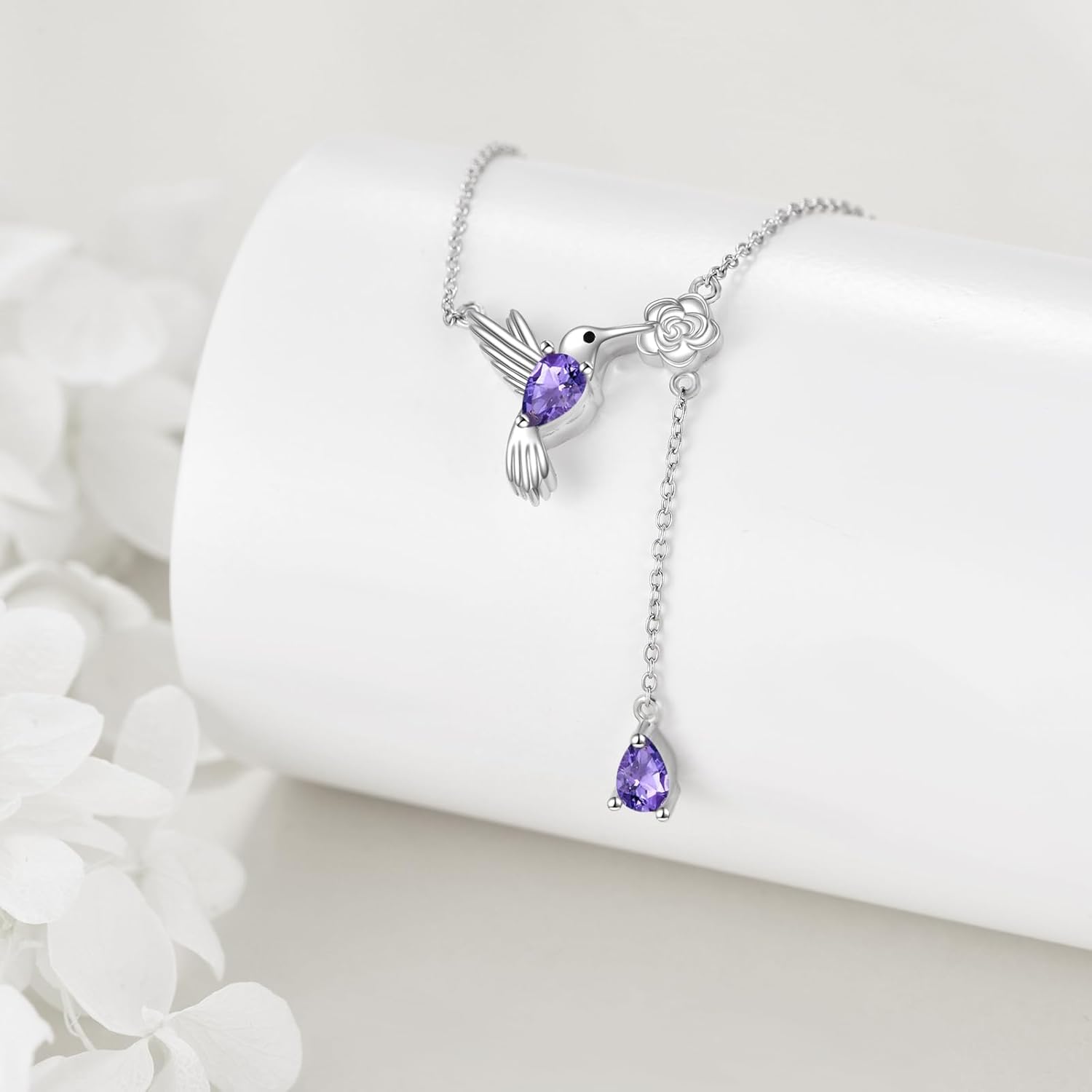 LUHE Bee/Frog/Hummingbird/Dragonfly/Owl Y Necklace Sterling Silver Adjustable Lariat Animal Necklace Jewelry Gifts for Women Girls - Image 5