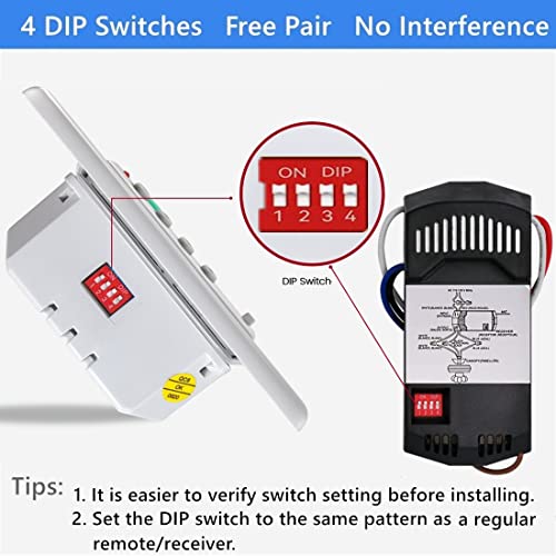 Uc9050T Universal Ceiling Fan And Dimmer Remote Control Kit, Adjustable 3 Fan Speed, Light Dimmer,Wall Remote Control Replacement For Hampton Bay Harbor Breeze Hunter (Wired Transmitter & Receiver) #TOP3
