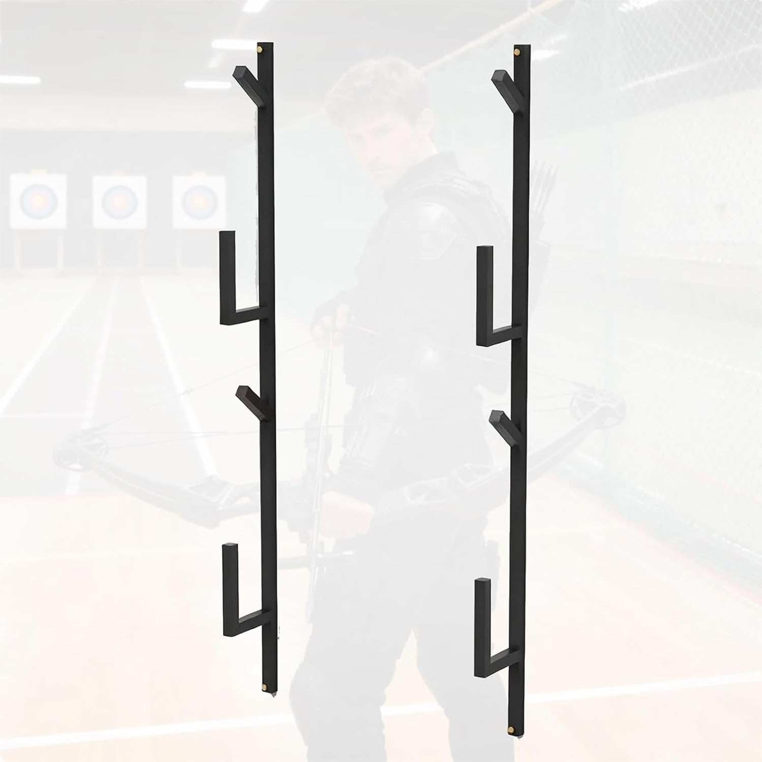 HOFSSI Commercial Bow and Arrow Storage Stand, Wall-Mounted Adjustable Archery Rack for Garage/Home/Gym/Hunting Cabin Display, Space-Saving