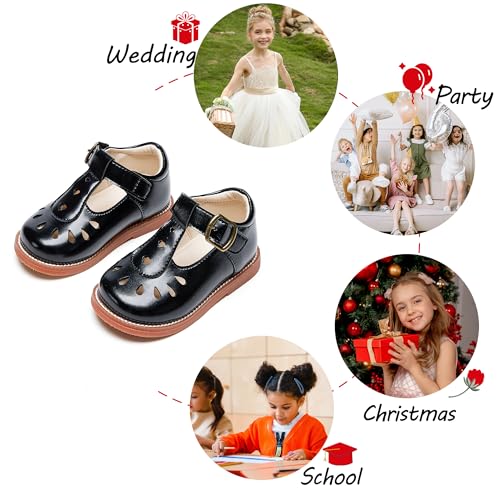 Image of PHIRAMIN Toddler Girl Mary Jane Dress Shoes-Little Girl School Uniform Shoes for Wedding Party