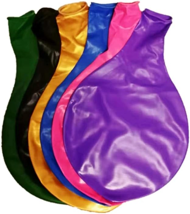 CHSYOO Pack of 6 Giant Jumbo Latex Balloons Diameter 36 Inches 90 cm Large Colourful Balloon for Decoration Purple Green Black Golden Blue Pink - Image 4