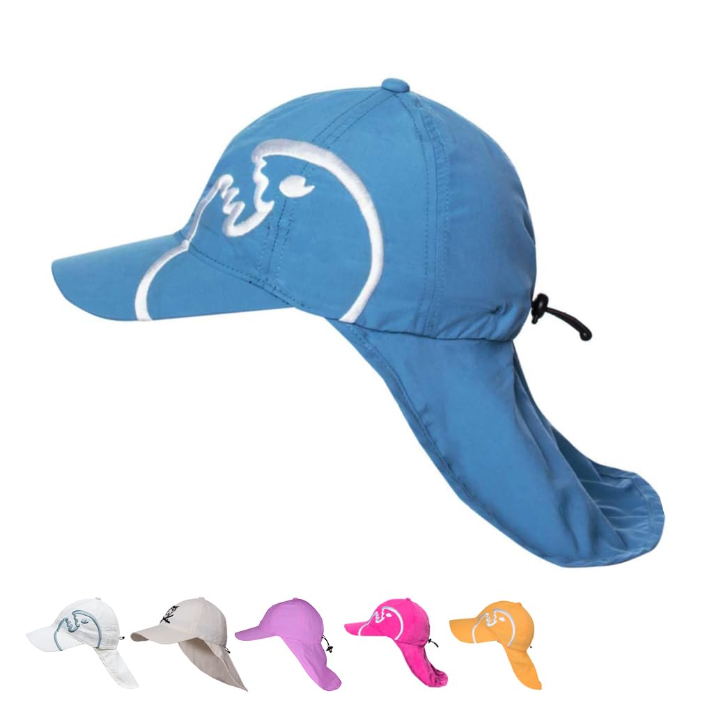 IQ UV 200 Kids cap con Protezione Collo, Protezione da Raggi UV Berretto- 50-55 cm