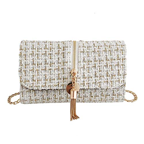 Luckycat Moda Mujer Tejer Bolsas de Mensajero Crossbody Bolsas Borla de Hombro