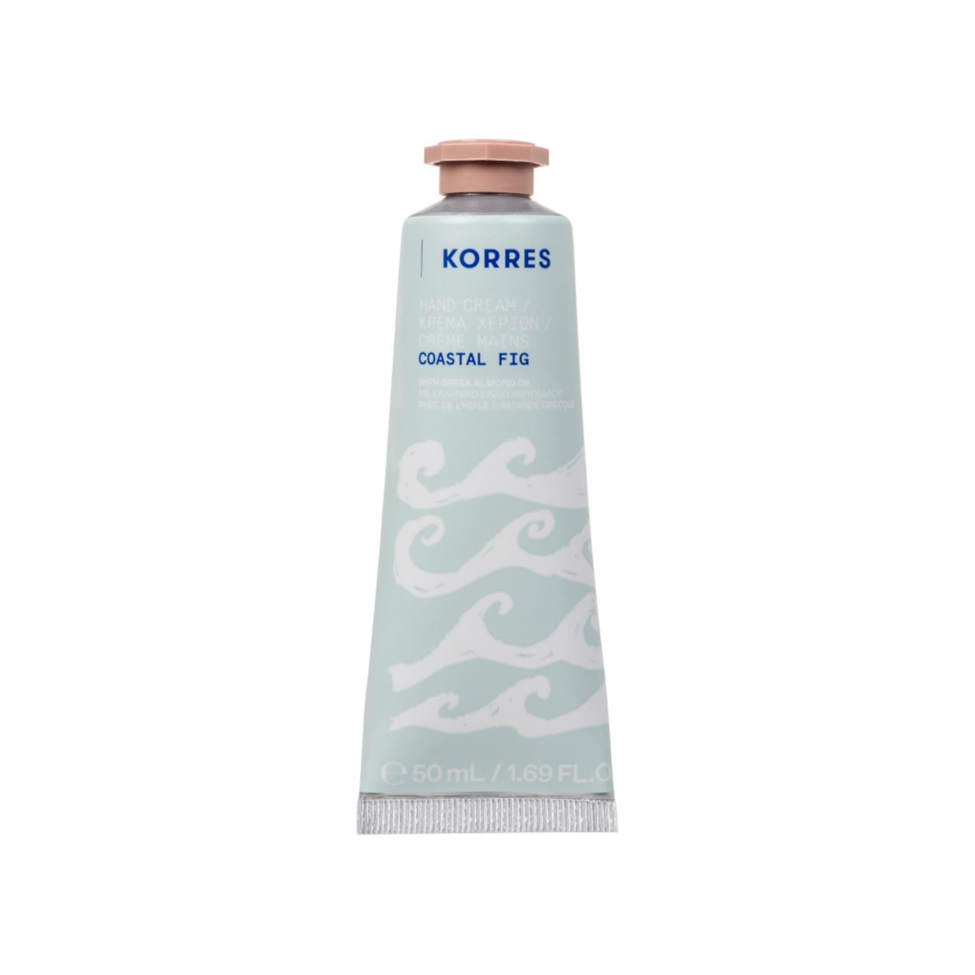 KORRES COASTAL FIG Hand Cream, Moisturising Hand Care with Sweet Almond Oil, Natural Fig Fragrance, Silicone & Paraben-Free, Vegetarian, for Soft Hands and Nourished Cuticles, 50 ml