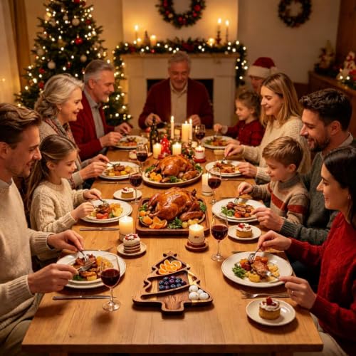 Christmas Wooden Platter, Rustic Kitchen Decor Cutting Board, Serving Tray – Bild 3