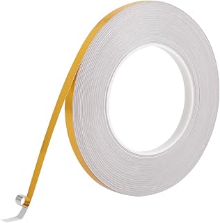 GORGECRAFT 50m x 8mm Gold Metalized Polyester Film Tape Brushed Peel and Stick Metallic Decor Tape with Shiny Mirror-Like Finish Self-Adhesive Border Molding Trim for DIY Wall Graphic Arts Wrapping