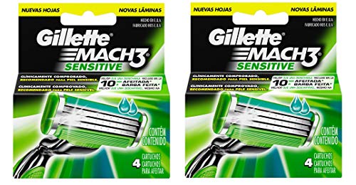 Mach3 Sensitive Refill Blade Cartridges (4 Count (Pack of 2))