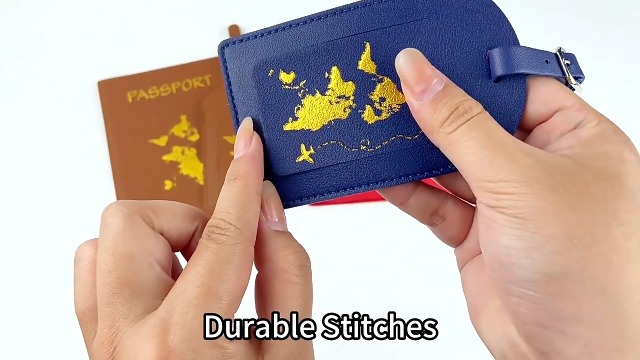 Set 4 Etichette Bagagli Con Custodia Passaporto - Portafoglio Viaggio In Pelle Nero E Rosa - Foto 11