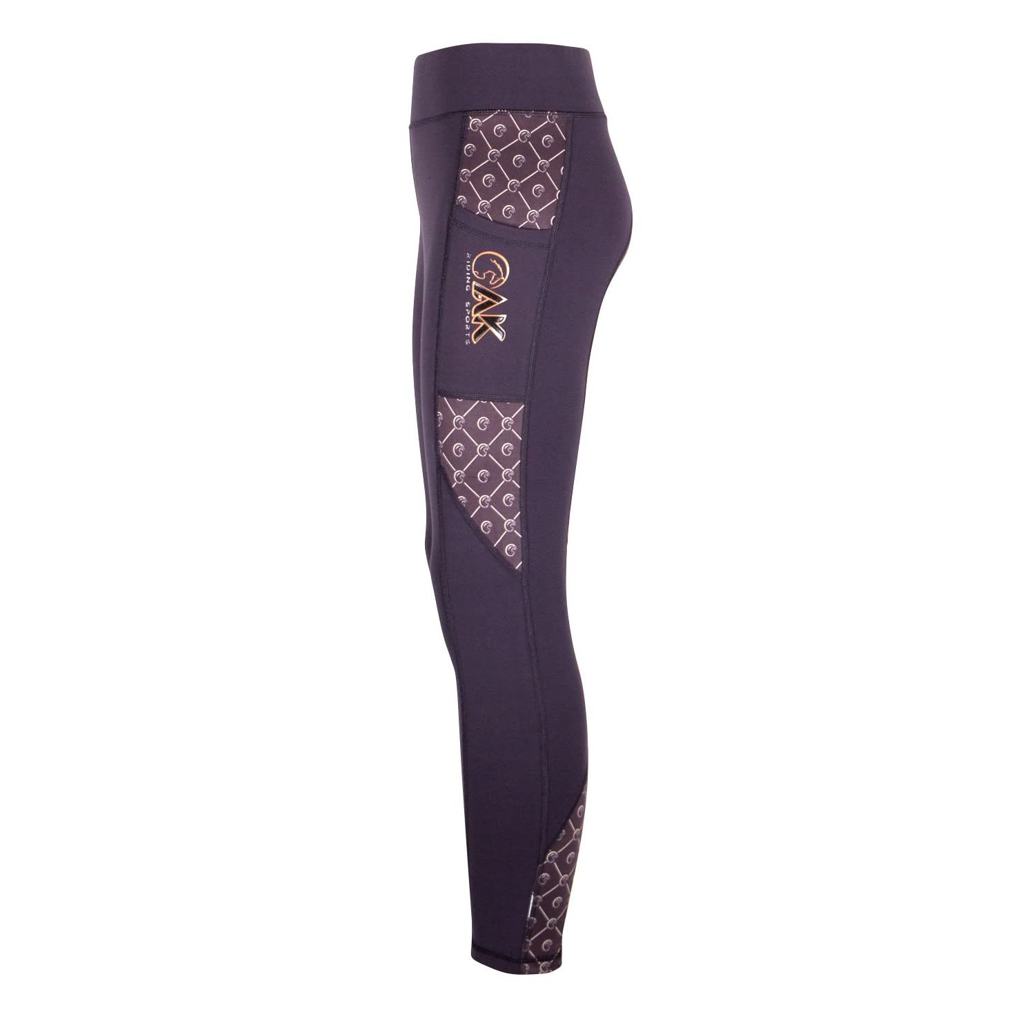 AK New Black Pearl Pull on Vita Alta Traspirante Equitazione Collants/Leggings/Pantaloni con Full seat Silicon Grip AKRS-6057