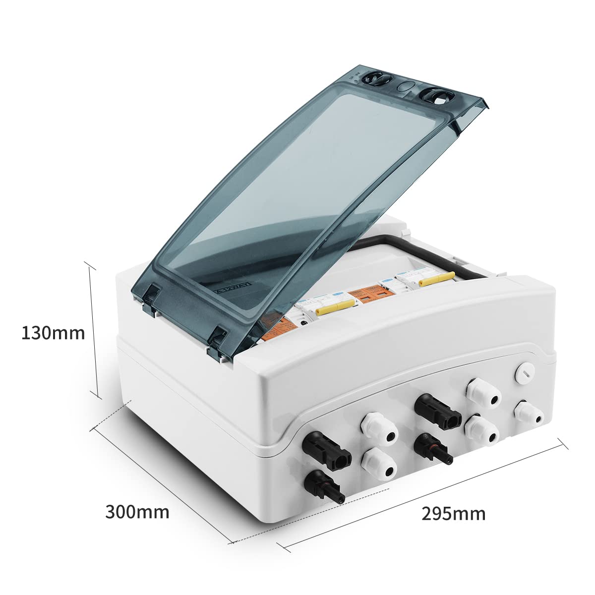 Interruttori Automatici Scatola PV 12 Vie CC 600V IP65, 2 in/2 out, Protezione fulmini e Completa Interruttori Automatici(32A DC MCB)