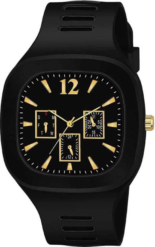 BIZOLO Sqaure Analogue Silicone Strap Addi Stylish Designer Watch for Boys (Pack of 1) (Black) (B0BPJPL2DF) Amazon Price History, Amazon Price Tracker