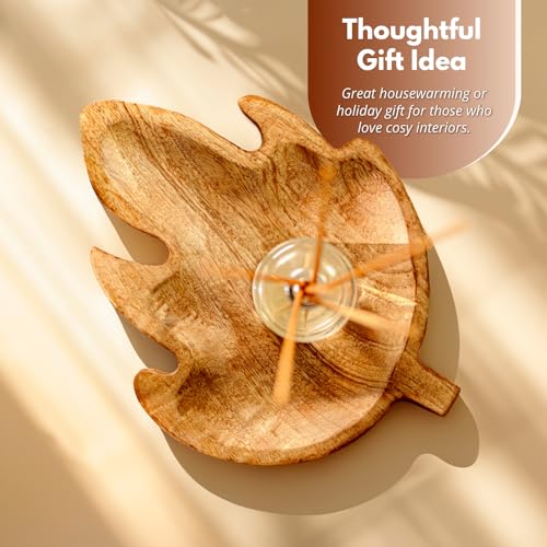 HomeZone Large Wooden Tray Maple Leaf Decorative Platter Autumn Trinket Dish For Home Novelty Storage Dish Food Serving Plate For Kitchen Fruit Bowl Pot Pourri Bowl Autumnal Decor Decorative Tray - Cosy Home Interiors HomeZone Large Wooden Tray Maple Leaf Decorative Platter Autumn Trinket Dish For Home Novelty Storage Dish Food Serving Plate For Kitchen Fruit Bowl Pot Pourri Bowl Autumnal Decor Decorative Tray - Image 9