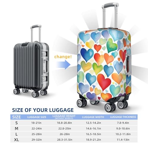 Valentine Colorful Luggage Cover Washable Elastic Suitcase Cover Anti-Scratch Travel Luggage Protector Covers for Kids Adult L fits 25-28 inch Suitcase4