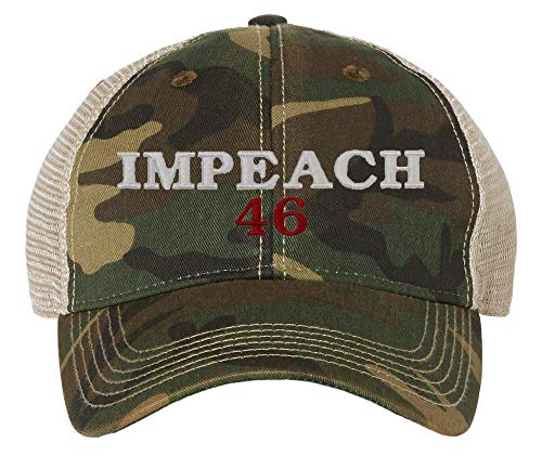 Tropic Hats Embroidered Impeach 46 Joe Biden Legacy Snapback Ballcap - Woodland Camo