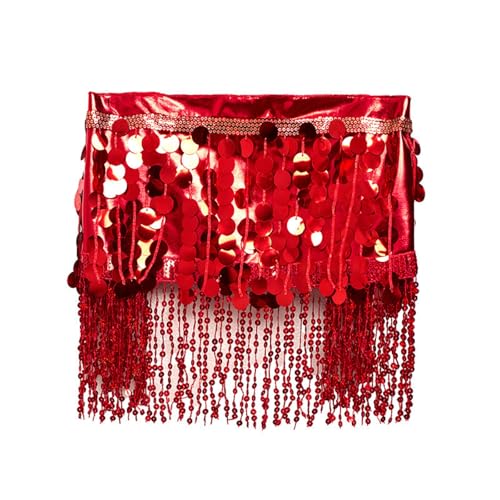 Falda Lentejuelas Disfarces Carnaval Adulto Brillo de Lentejuelas Ropa Mujer Elegante Invierno Girl para Navidad Disfraces Disco Disfraz Danza del Vientre Mujer Trajes de Carnaval Rojo One Size