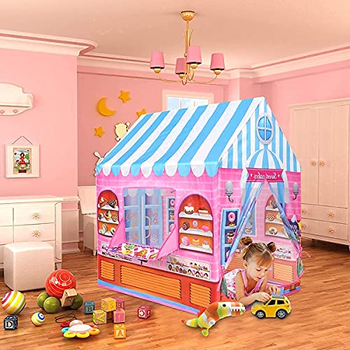 Dizaa Jumbo Size Extremely Light Weight, Water Proof Kids Play Tent House for 10 Year Old Girls and Boys (My House) (Shop- Candy Doll House)