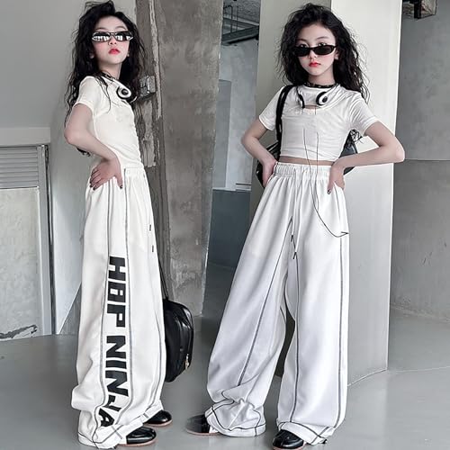 Girl's Baggy Sweatpants Letter Print Elastic Waist Wide Leg Pants Trendy Casual Active Joggers Track Pants2