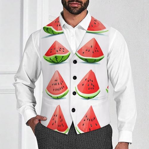 Watermelons Mens Slim Fit Suit Vest Dress Waistcoat Casual Business Vest2