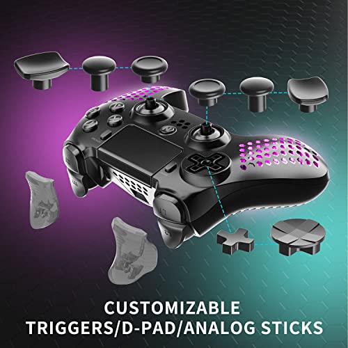 NiTHO HEXAGON Wireless RGB Controller for PS4, PS5 (with PS4 Games Only), PC, Android & iOS, Gamepad Joystick with RGB LED Lights | Vibration |... - Image 2