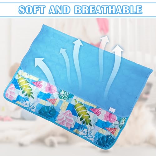 Bocguy Kühlmatte Hund, 100x70cm Kühldecke Hund, Kühlmatte für Große Hunde Katze, Selbstkühlende Hundematte, Hundedecke Sommer für Haustiere für Zuhause Unterwegs Oder im Auto(Blau - Regenwald)