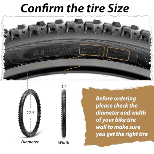 MOHEGIA Mountain Bike Tires Set: 2 Pack 26×2.4/27.5×2.4/