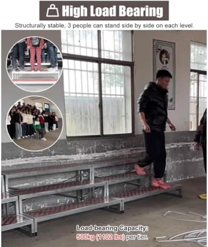 Sturdy Choir Risers - Easy Assembly Movable Step Platform for Events, Heavy-Duty Commercial Grade for Music Festivals, Graduation Ceremonies, and Performances